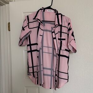 Zac & Rachel Pink Plaid Women's Top